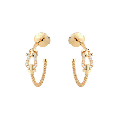 Boucles d'oreilles FRED Force 10 en or jaune et diamants