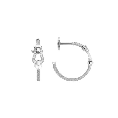 Boucles d'oreilles FRED Force 10 en or blanc et diamants