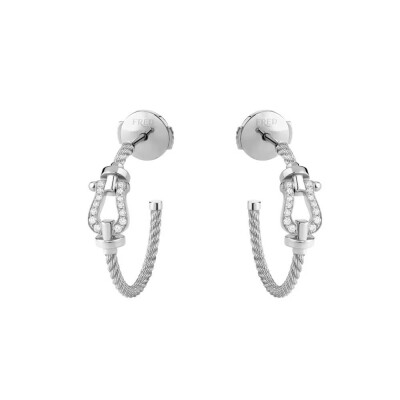 Boucles d'oreilles FRED Force 10 en or blanc et diamants