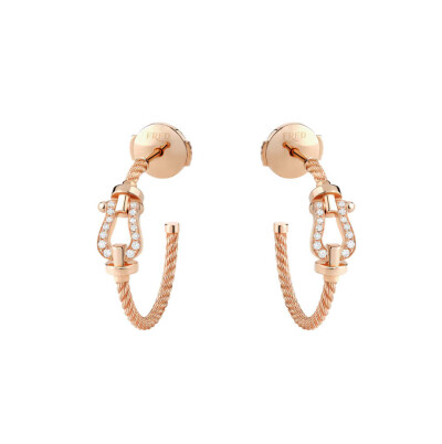 Boucles d'oreilles FRED Force 10 en or rose et diamants