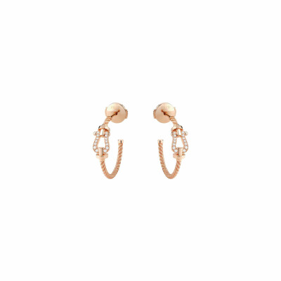 Boucles d'oreilles FRED Force 10 en or rose et diamants