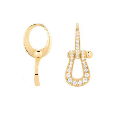 Boucles d'oreilles FRED Force 10 Moyen Modèle en or jaune et diamants