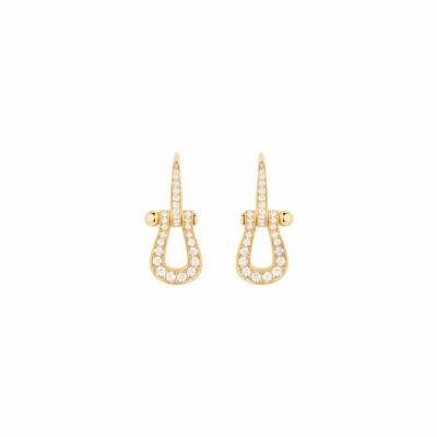 Boucles d'oreilles FRED Force 10 Moyen Modèle en or jaune et diamants
