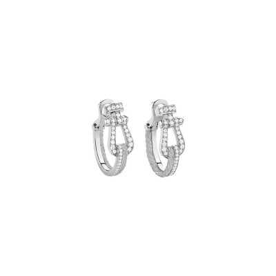 Boucles d'oreilles FRED Force 10 Rise en or blanc et diamants