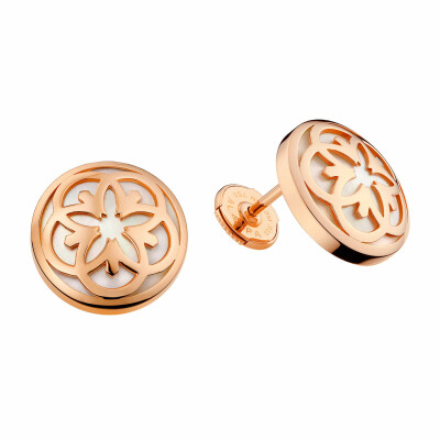 Boucles d'oreilles OMEGA Flower en or rose et nacre