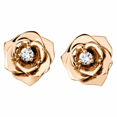 Boucles d'oreilles Piaget Rose en or rose et diamants
