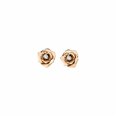 Boucles d'oreilles Piaget Rose en or rose et diamants