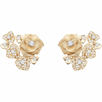 Boucles d'oreilles Piaget Rose "Decor Palace" en or rose et diamants