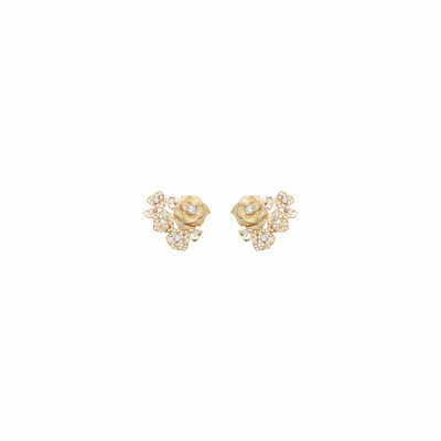 Boucles d'oreilles Piaget Rose "Decor Palace" en or rose et diamants