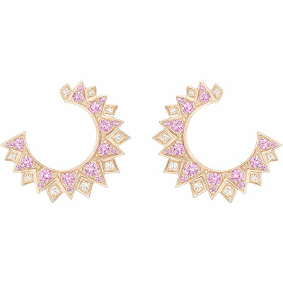 Boucles d'oreilles Piaget Sunlight en or rose, saphirs et diamants