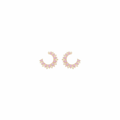 Boucles d'oreilles Piaget Sunlight en or rose, saphirs et diamants