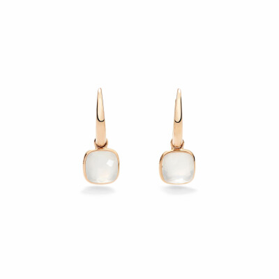 Boucles d'oreilles Pomellato Nudo Mini en or rose et quartz laiteux