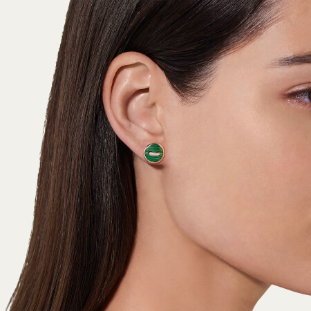 Pomellato Pom Pom Dot earrings, rose gold with malachite and diamonds