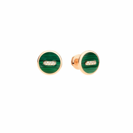 Pomellato Pom Pom Dot earrings, rose gold with malachite and diamonds