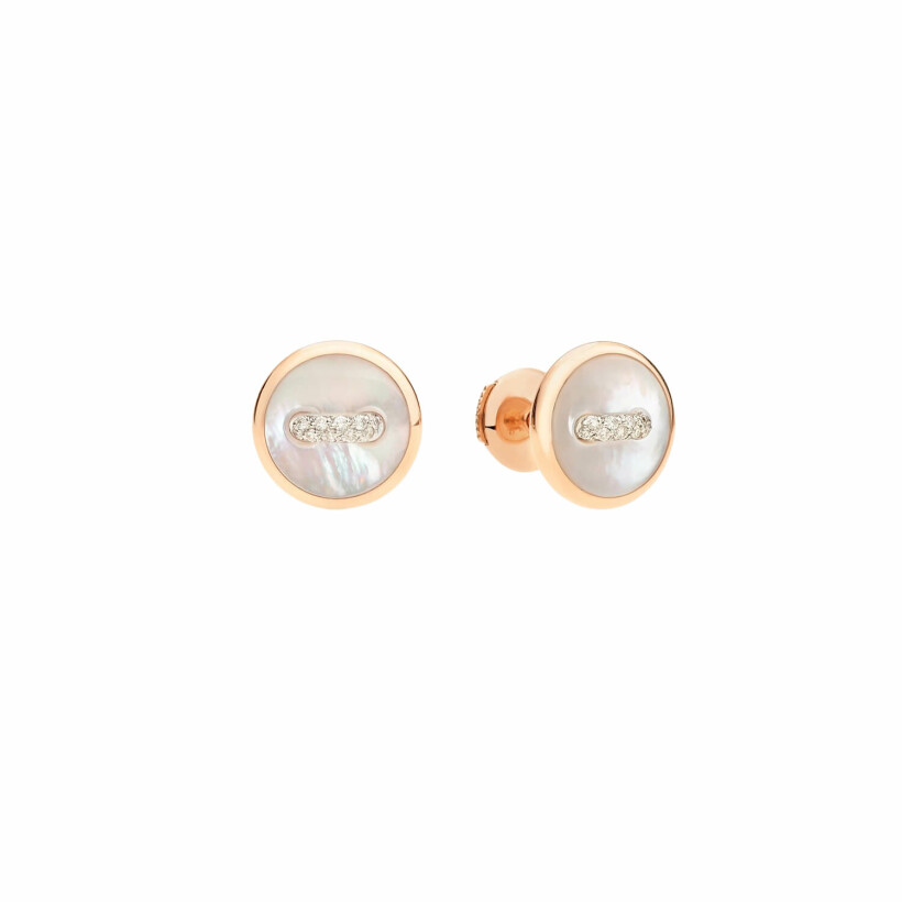 Pomellato Pom Pom Dot earrings, rose gold with mother of pearl and diamonds