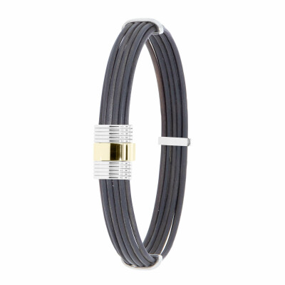Bracelet Albanu Savane Kwandwe en corne de buffle, or jaune et acier