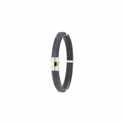 Bracelet Albanu Savane Kwandwe en corne de buffle, or jaune et acier