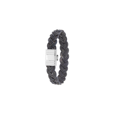 Bracelet Albanu Savane Inyati en corne de buffle tressée avec fermoir acier