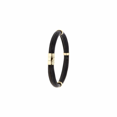 Bracelet Albanu Savane Chobé en poils d'éléphant et or jaune