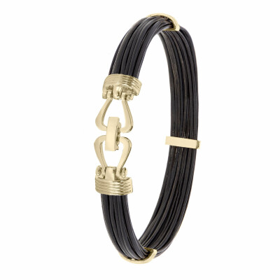 Bracelet Albanu Savane Sandfontain en poil d'éléphant et or jaune