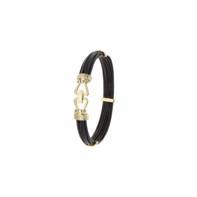 Bracelet Albanu Savane Sandfontain en poil d'éléphant et or jaune