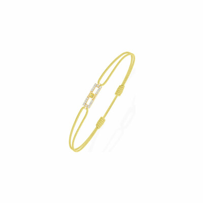 Bracelet Antonello Portofino "Petit et Carré" en or jaune, saphir jaune et diamants