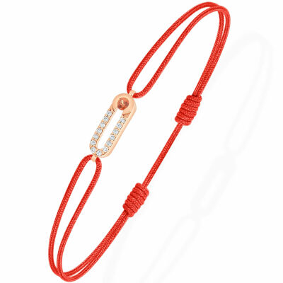 Bracelet Antonello Portofino "Petit et Rond" en or rose, saphir orange et diamants