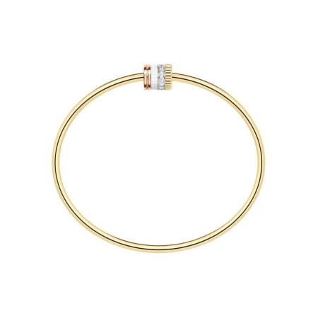 Bracelet Boucheron Quatre White Edition en or blanc, jaune et rose, céramique blanche et diamants