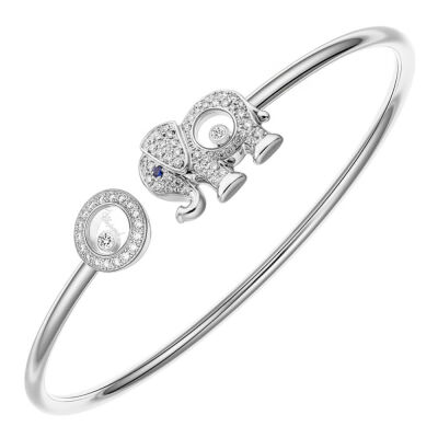 Chopard Happy Animals Elephant bracelet, white gold, sapphire and diamonds, size M