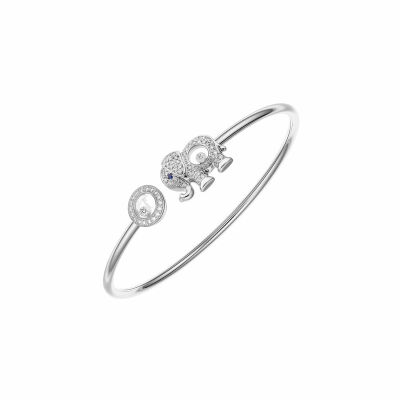 Chopard Happy Animals Elephant bracelet, white gold, sapphire and diamonds, size M