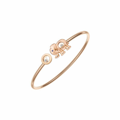 Chopard Happy Animals Elephant bracelet, rose gold, sapphire and diamonds, size M