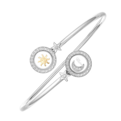 Bracelet Chopard Happy Sun Moon & Stars en or blanc et diamants, taille M