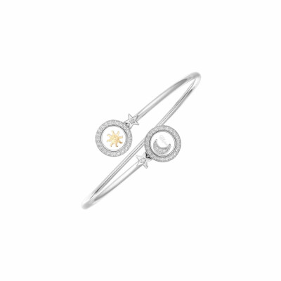 Bracelet Chopard Happy Sun Moon & Stars en or blanc et diamants, taille M