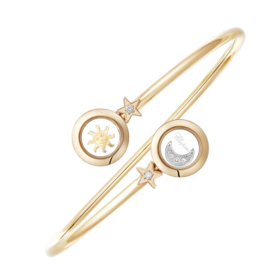 Bracelet Chopard Happy Sun Moon & Stars en or rose et diamants, taille M