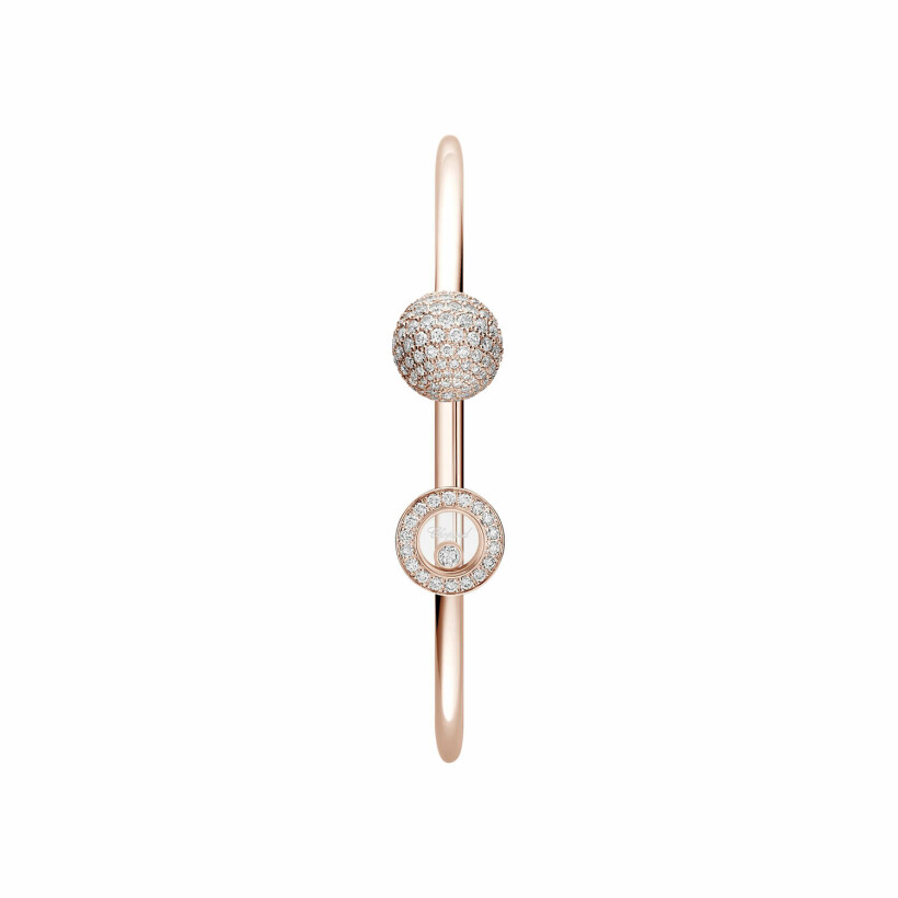 Bracelet Chopard Happy Diamonds en or rose éthique et diamants, taille M