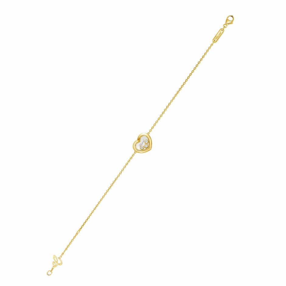 Bracelet Chopard Happy Diamonds Icons en or jaune et diamants