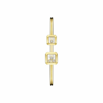 Bracelet jonc Chopard Happy Diamonds Icons en or jaune et diamants (M)