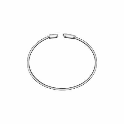 Bracelet jonc Chopard Happy Diamonds Icons en or blanc et diamants (S)