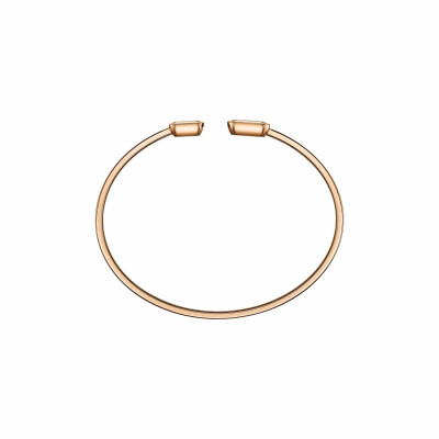 Bracelet jonc Chopard Happy Diamonds Icons en or rose et diamants (S)