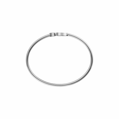 Bracelet Jonc Chopard Happy Hearts en or blanc, diamants et aventurine (M)