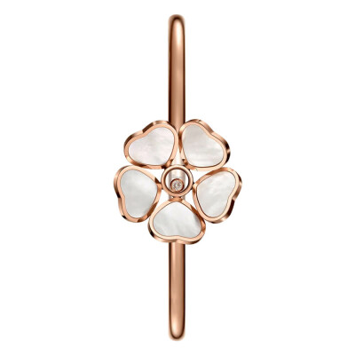 Chopard Happy Hearts Flowers bangle bracelet, rose gold, mother-of-pearl and diamonds (S)