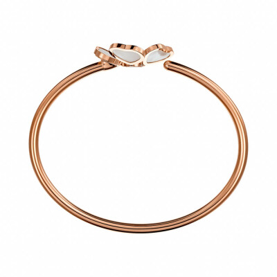 Chopard Happy Hearts Flowers bangle bracelet, rose gold, mother-of-pearl and diamonds (S)