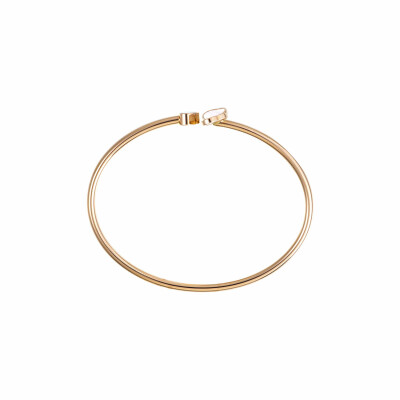 Bracelet jonc Chopard Happy Hearts Wings en or rose, nacre et diamant, taille M