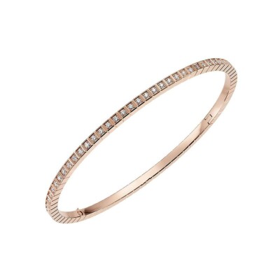 Bracelet Chopard Ice Cube en or rose et diamants entièrement sertis, taille M