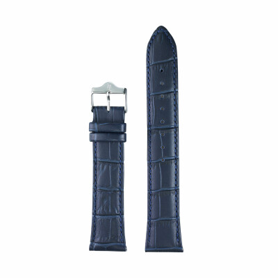 Bracelet de montre Lip Himalaya 40mm Cuir bleu façon crocodile 20mm
