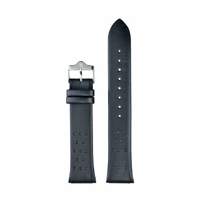 Bracelet de montre Lip Himalaya 40mm Cuir noir lisse perforé 20mm
