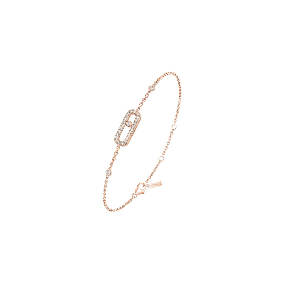 Bracelet Messika Move Uno en or rose et diamants