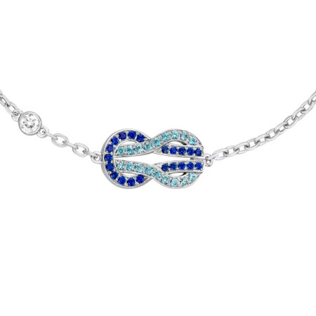 FRED Chance Infinie bracelet, medium size, white gold, sapphires, topaz and diamond