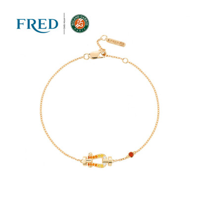 Bracelet FRED Force 10 Petit Modèle en or jaune, diamants et pierres de couleur #FREDxRolandGarros
