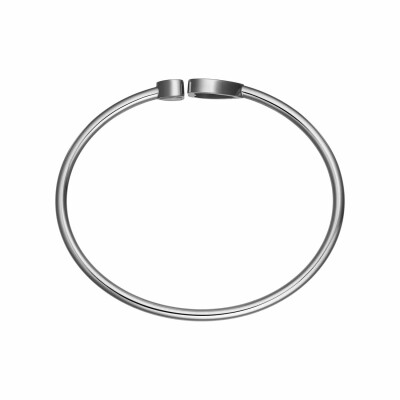 Bracelet Jonc Chopard Happy Hearts en or blanc et diamants (S)